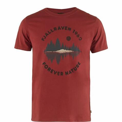 Fjallraven Men Forest Mirror T-Shirt Red PH304439 Philippines